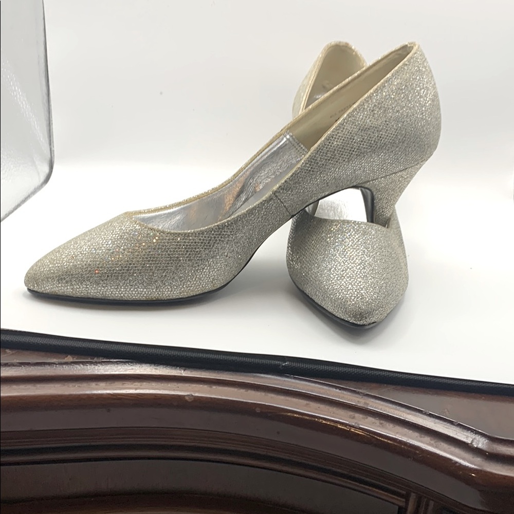 Sparkling Silver Heels with Shimmery Finish
